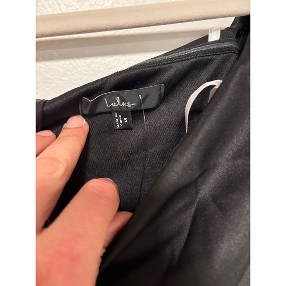 NWT Lulus Always Celebrating Black Satin Off-the-Shoulder Mini Dress Size S - Picture 5 of 6